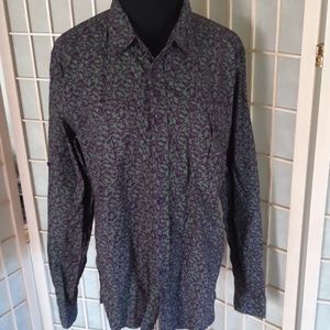Request men's large cotton purple floral shirt